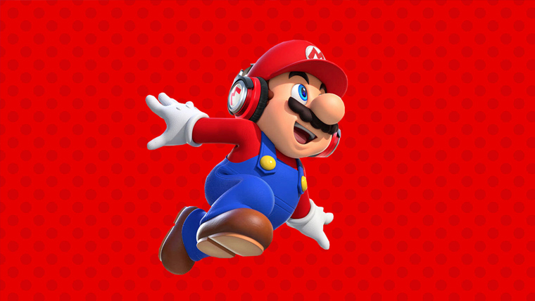 Mario in headphones Desktop Wallpaper