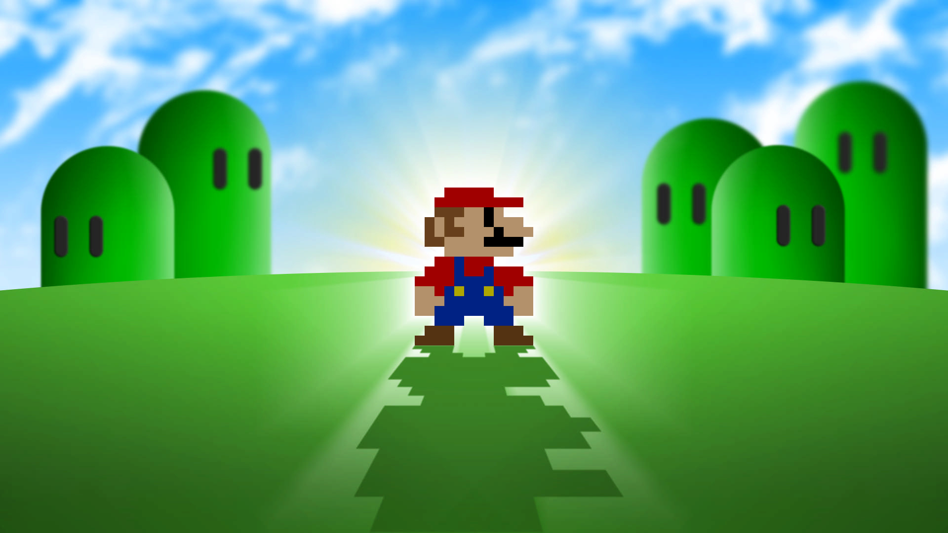 Pixelated OG Mario Wallpaper