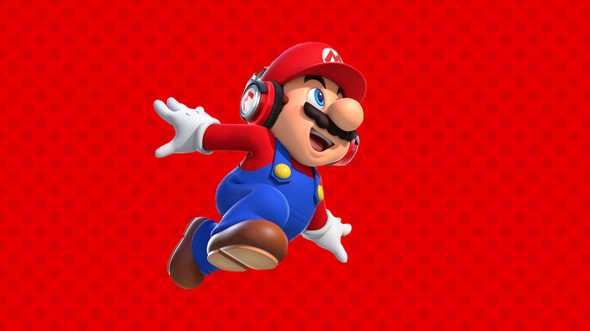 Mario in headphones Desktop Wallpaper